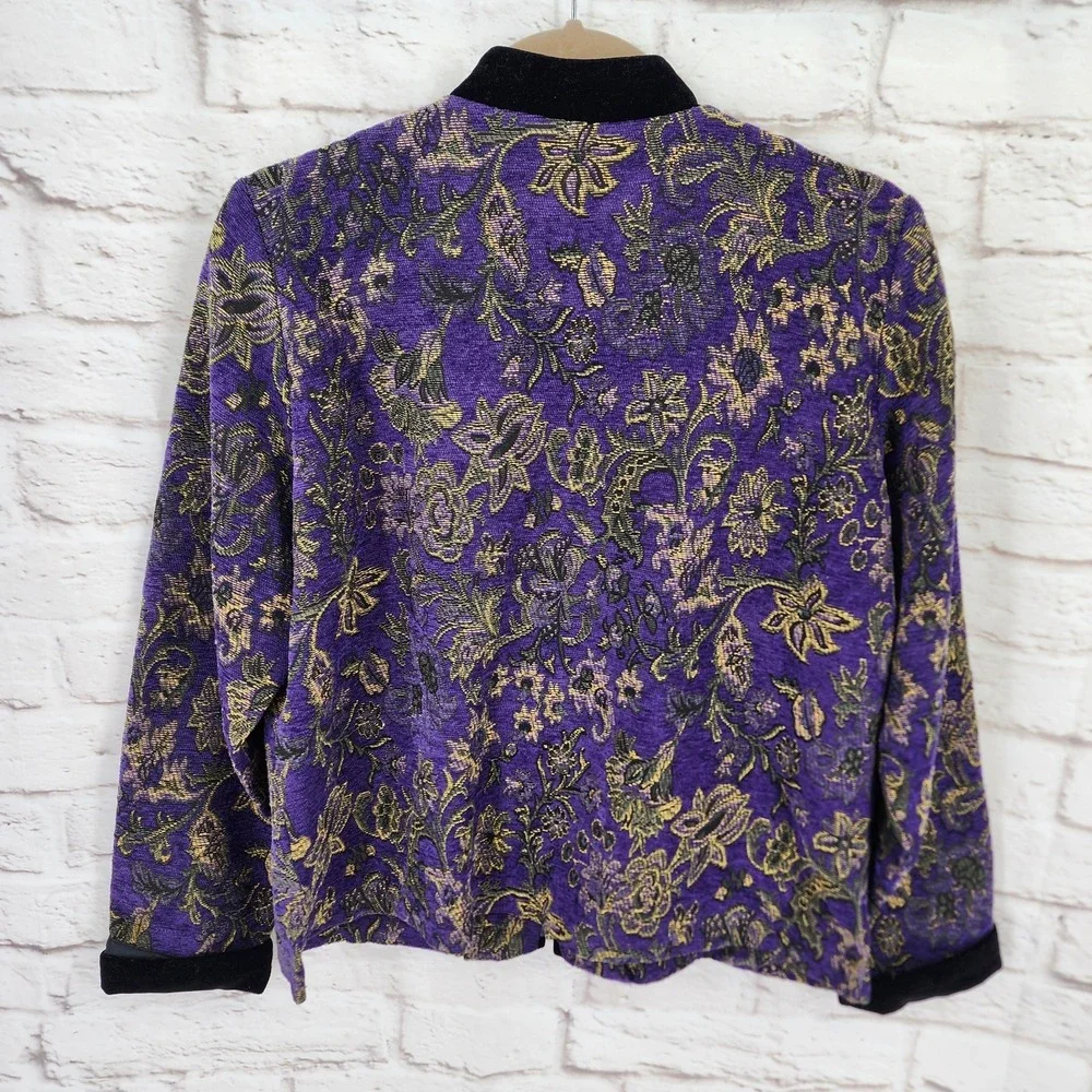 Vintage Coldwater Creek Jacket Gothic Romance‎ Purple Witchy Equestrian Medium